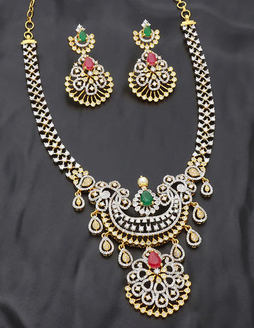 Designer GJ Polish Zircon Necklace Set