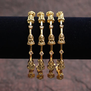 Antique Nagas Diamond Look AD Lakshmi Set of 4 Bangles