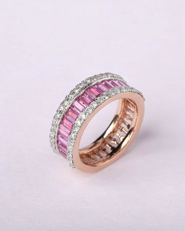 Watermelon Half Eternity Ring