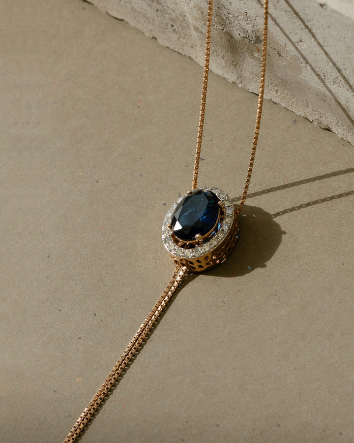 Gemma Necklace - Cobalt Blue