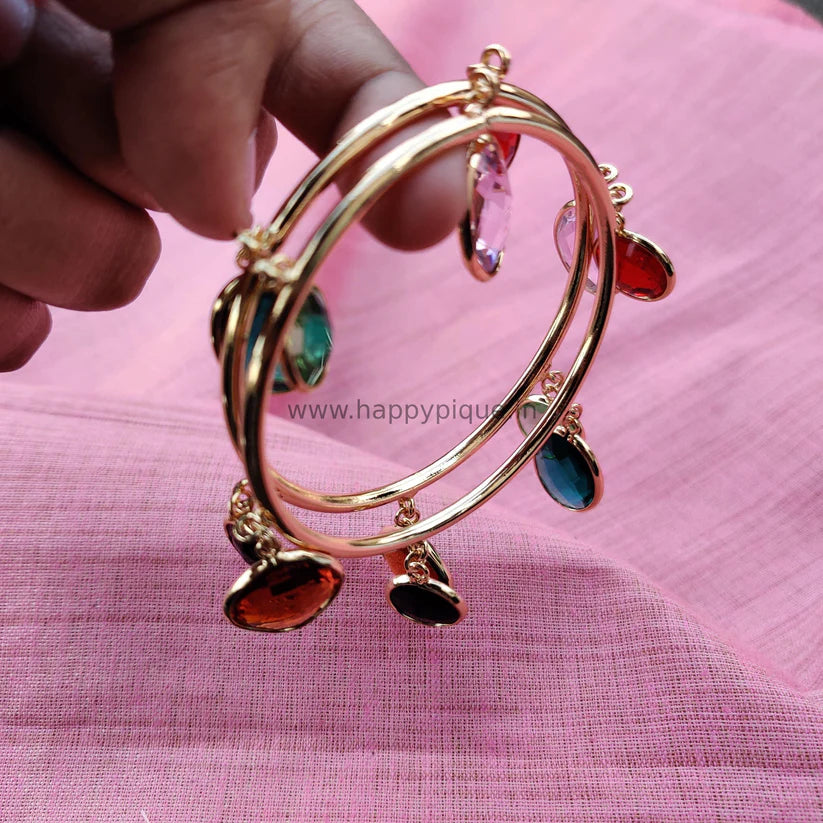 Contemporary Glass Stone Bangles