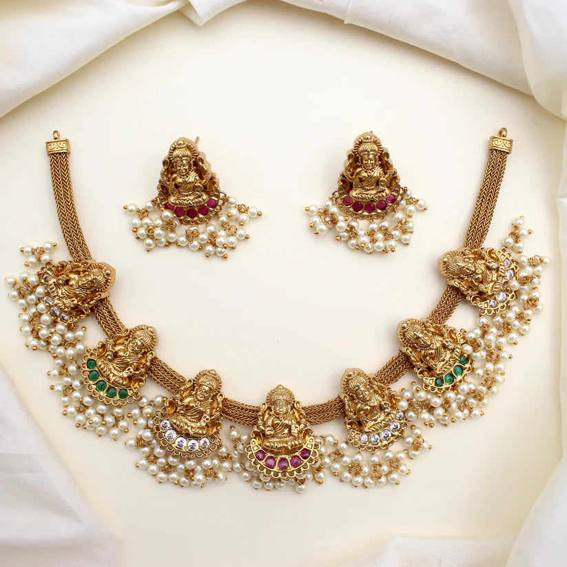 Heavy Nagas Lakshmi Bridal Necklace Set