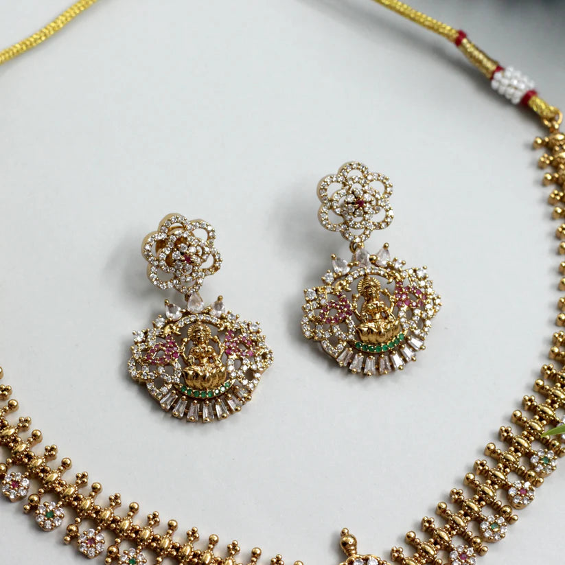 Antique AD Lakshmi Bridal Necklace Set