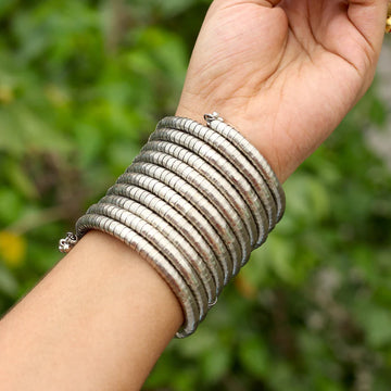 Bohemian Spiral Bangles - Silver